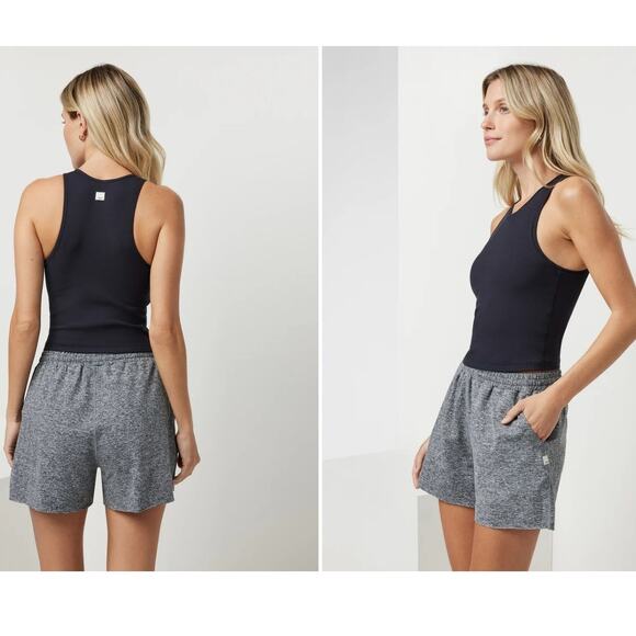 VUORI Womens Medium Pose Plyo Ribbed Black Tank - Picture 1 of 8